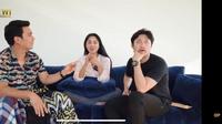 Ekspresi suami Dewi Perssik mendengar jawaban Aldi Taher soal pernikahan dengan Depe (YouTube/ DewiPerssik)