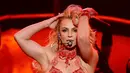 Aksi panggung Britney Spears di ajang bergengsi Billboard Music Awards (BBMA) 2016 di T-Mobile Arena, Las Vegas, Minggu (22/5). Britney Spears tampil memukau di hadapan penonton yang hadir. (Kevin Winter/GETTY IMAGES NORTH AMERICA/AFP)