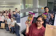 Wanita Ini Abadikan Momen Pamit dari Kantor dengan Cara Unik, Buat Bingkisan Rapi Lengkap dengan Stiker Wajahnya