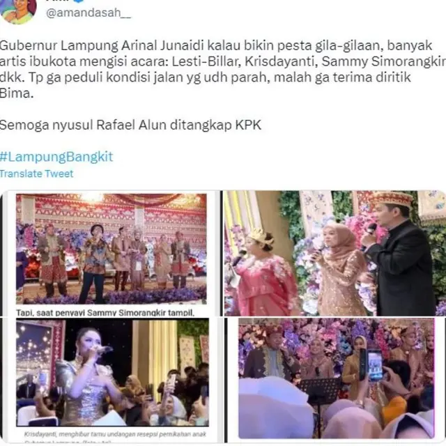 Imbau Gaya Hidup Sederhana, Gubernur Lampung Pernah Undang Krisdayanti dan Artis Top Lainnya ke Pernikahan Mewah Anaknya