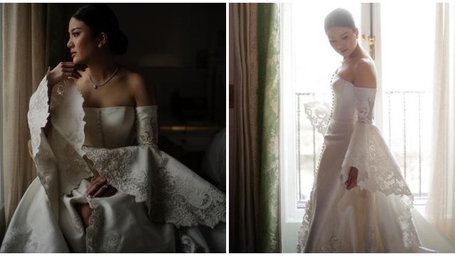 6 Detail Penampilan Valencia Tanoe di Hari Pernikahan, Gaun Dirancang Desainer Terkenal