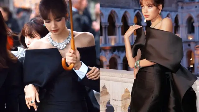Lisa Blackpink saat hadir di acara Bvlgari