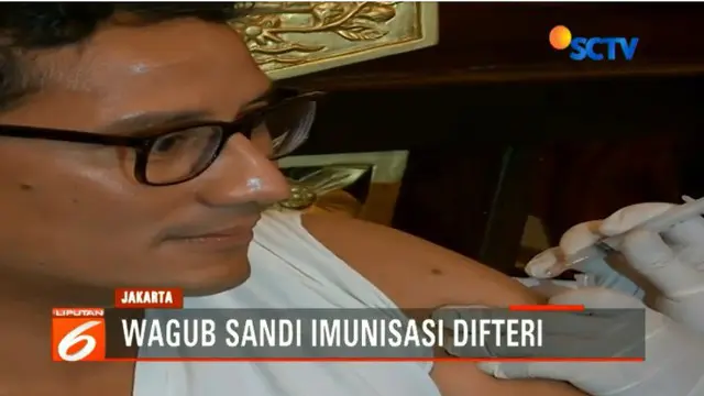 Sebagai Pemimpin DKI Jakarta Sandiaga Uno  juga ingin memberikan contoh kepada warganya akan pentingnya imunisasi ini