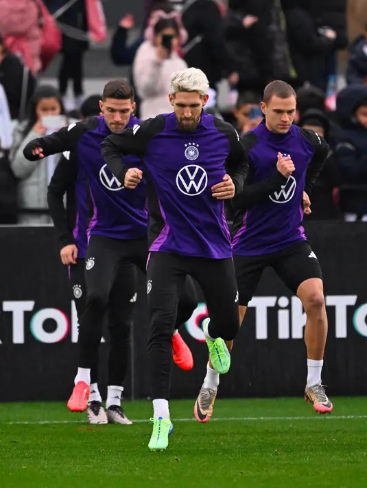 Saat ini, di Grup 3 UEFA Nations League A 2024/2025, timnas Jerman sudah mengoleksi 10 poin dari 4 laga. (Kirill KUDRYAVTSEV/AFP)