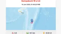 Titik Gempa di Suva, Pulau Fiji. (BMKG)