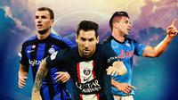 Liga Champions - Edin Dzeko, Lionel Messi, Giovanni Simeone (Bola.com/Adreanus Titus)