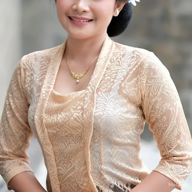 Model kebaya brokat terbaru (sumber generate dari Meta AI)
