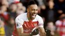 3. Pierre-Emerick Aubameyang (Arsenal) - Overall 88 (Naik 1 Poin). (AP/Tim Ireland)