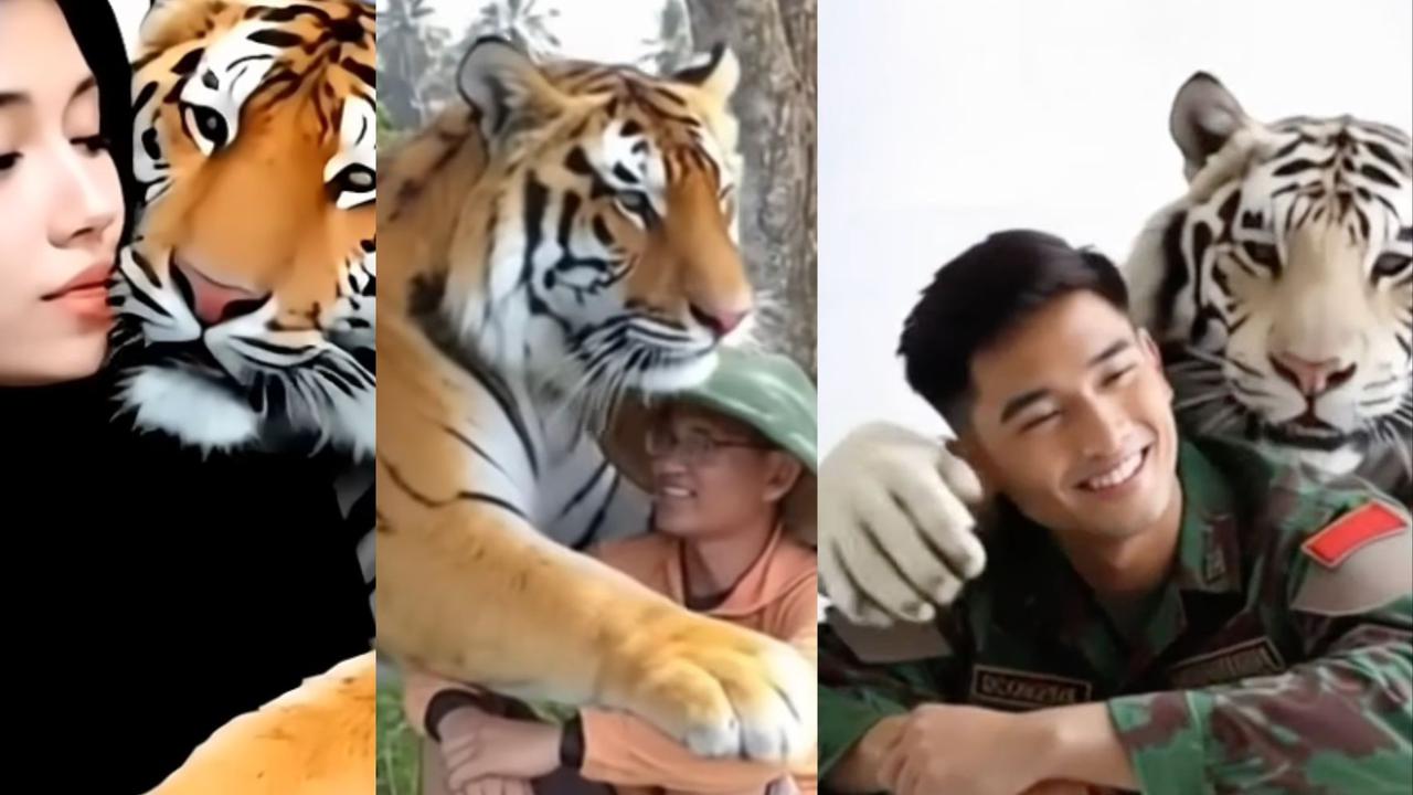 Cara Membuat Efek Dipeluk Harimau di TikTok yang Lagi Viral