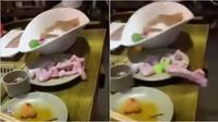 Daging mulai bergerak di piring. (sumber: YouTube/ABC 10 News)