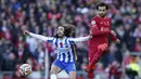 Mohamed Salah. Sayap Liverpool ini mempunyai catatan di Liga Inggris musim ini yang dapat membuat satu gol dalam setiap empat tembakan dalam sebuah laga. Meski masih tergolong wajar, namun para kritikus tetap menghakiminya sebagai sosok egois yang masih dapat lebih efektif bermain. (AP/Jon Super)