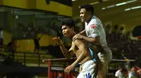 Kapten Timnas Indonesia, Asnawi Mangkualam merayakan gol Teerasak Poeiphimai ke gawang Khon Kaen dalam lanjutan Thai League 2024/2025, Sabtu (24/8/2024) malam WIB. (Dok. Port FC)