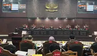 Sidang PHPU di Gedung Mahkamah Konstitusi (MK), Jakarta Pusat, Senin (1/4/2024). (Liputan6.com/ Winda Nelfira)