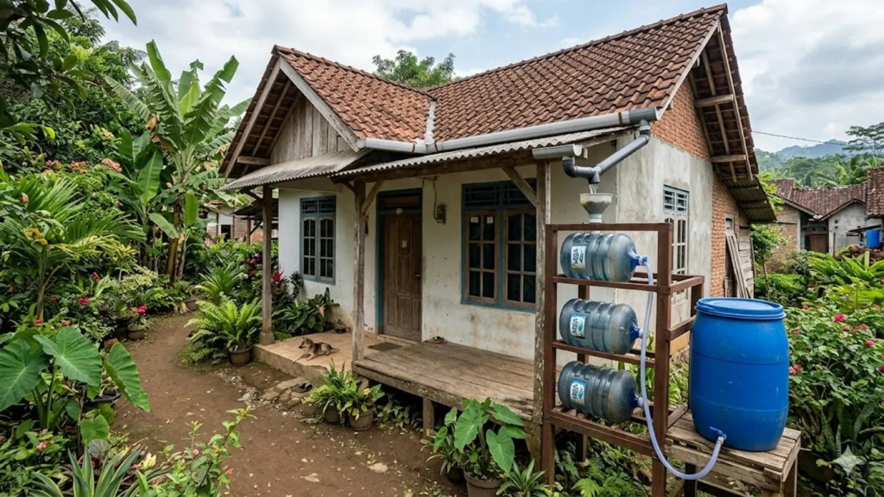Penampung Air Hujan dari Galon Bekas