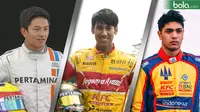 Rio Haryanto, Philo Paz Armand dan Sean Gelael (bola.com/Rudi Riana)