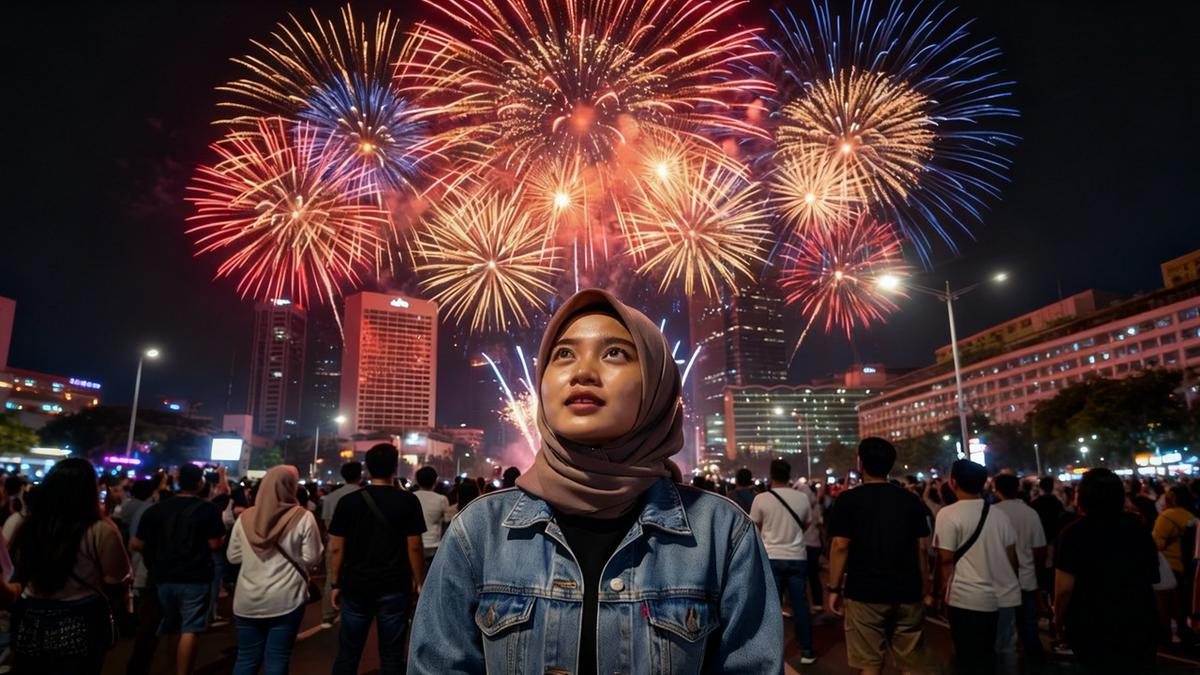 12 Prompt Gemini Ai Background Kembang Api, Hasilnya Tampak Nyata dan Dramatis