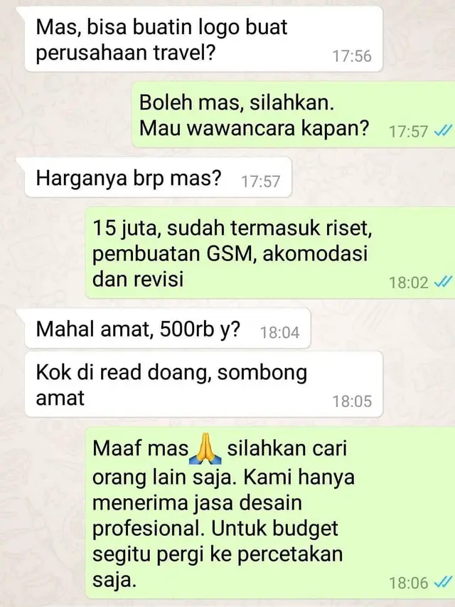 7 Chat Calon Pelanggan ke Editor Foto Ini Bikin Emosi, Ada yang Minta Gratis