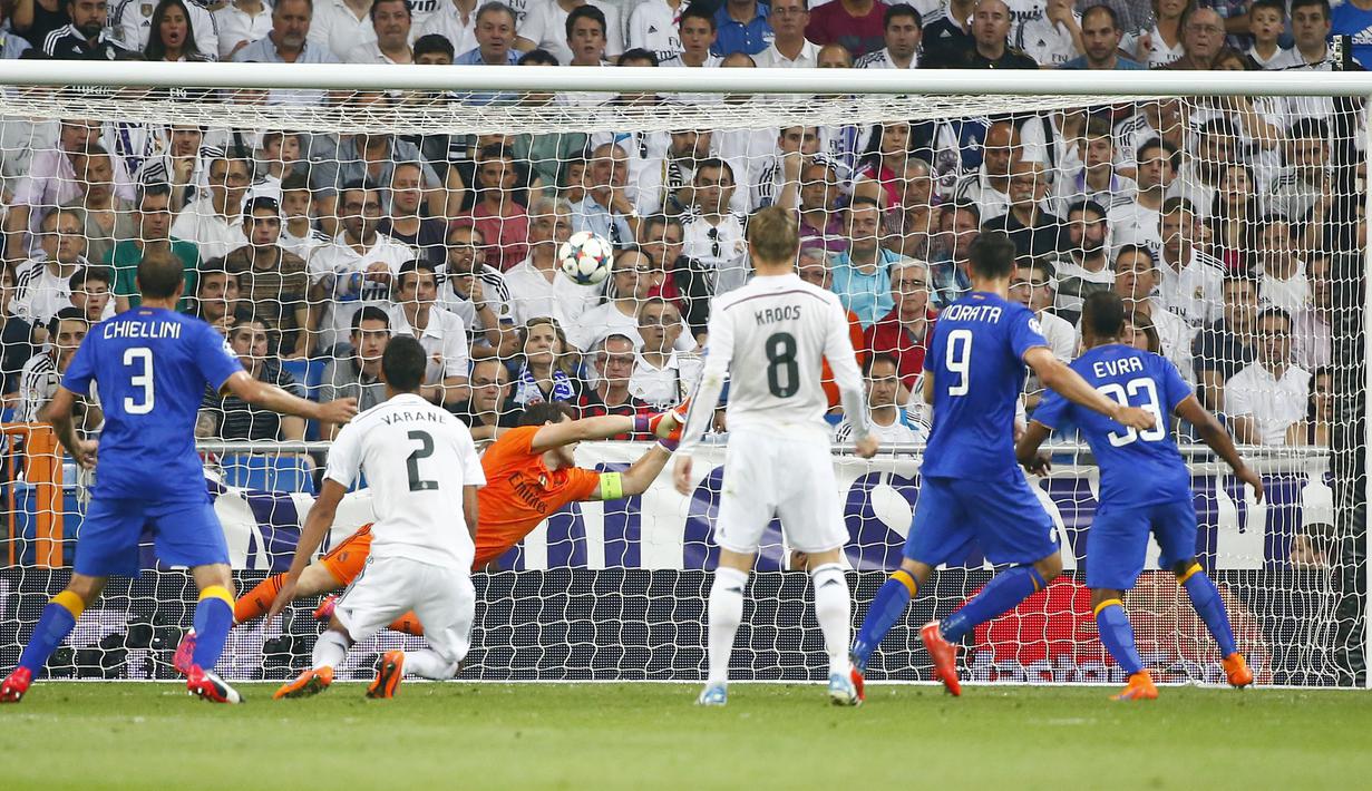 Alvaro Morata mencetak gol balasan Juventus. (Reuters / Tony Gentile)