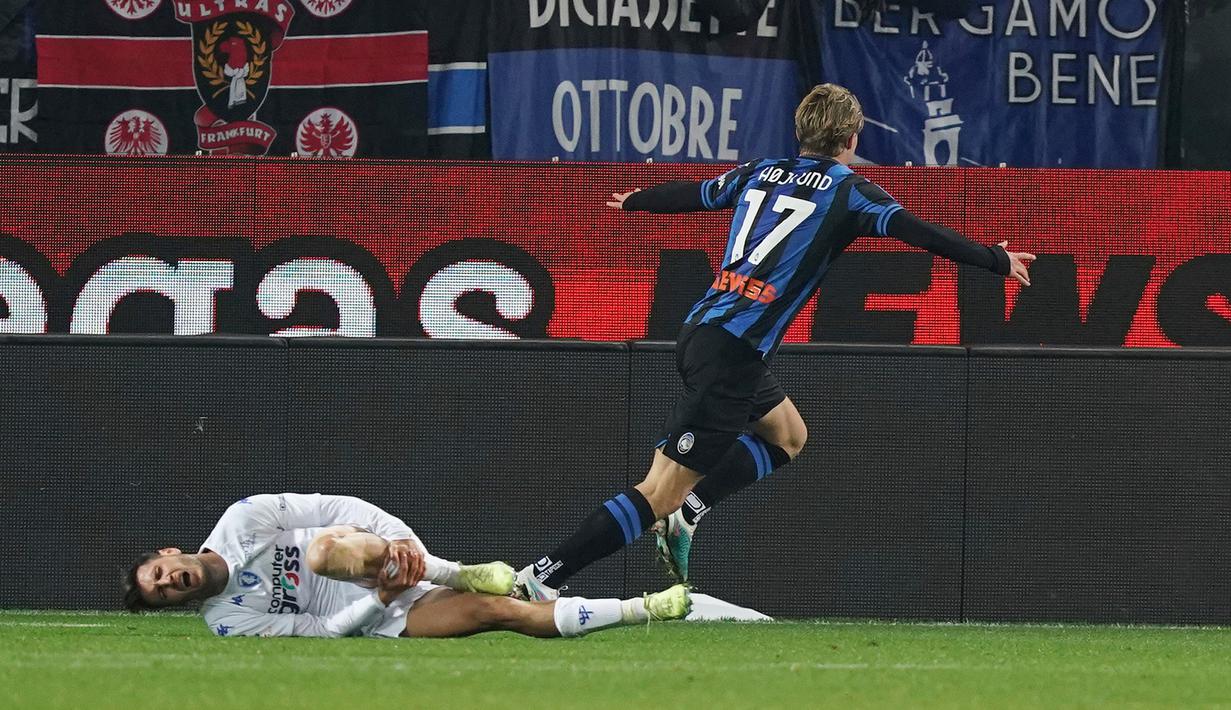 Hingga laga usai, skor 2-1 untuk keunggulan Atalanta tidak berubah. La Dea menang dramatis pada laga kali ini. (Spada/LaPresse via AP)