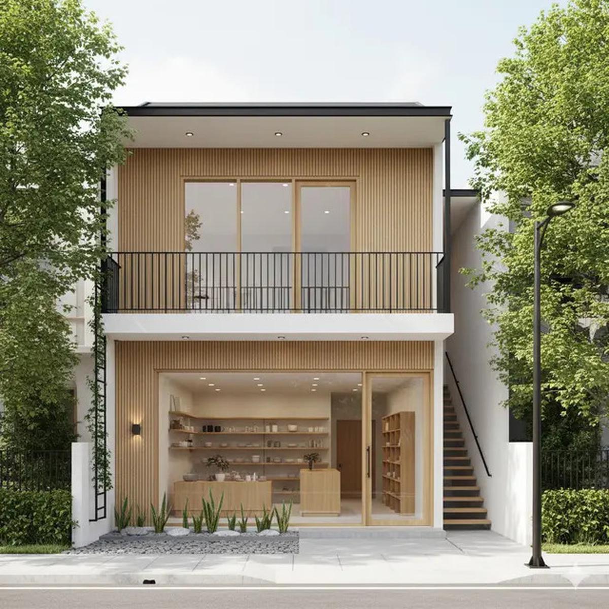 8 Desain Rumah Minimalis Depan Toko Gaya Japandi 2025, Perpaduan Estetika dan Fungsionalitas Modern