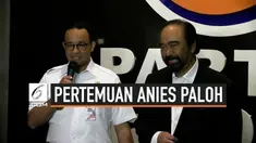 Gubernur DKI Jakarta Anies Baswedan bertemu ketua umum partai Nasdem Surya Paloh di Markas Nasdem di Gondangdia Jaklarta Pusat. Nasdem mendukung Anies menjadi maju menjadi Capres, namun Surya Paloh mengisyaratkan semuanya butuh proses.