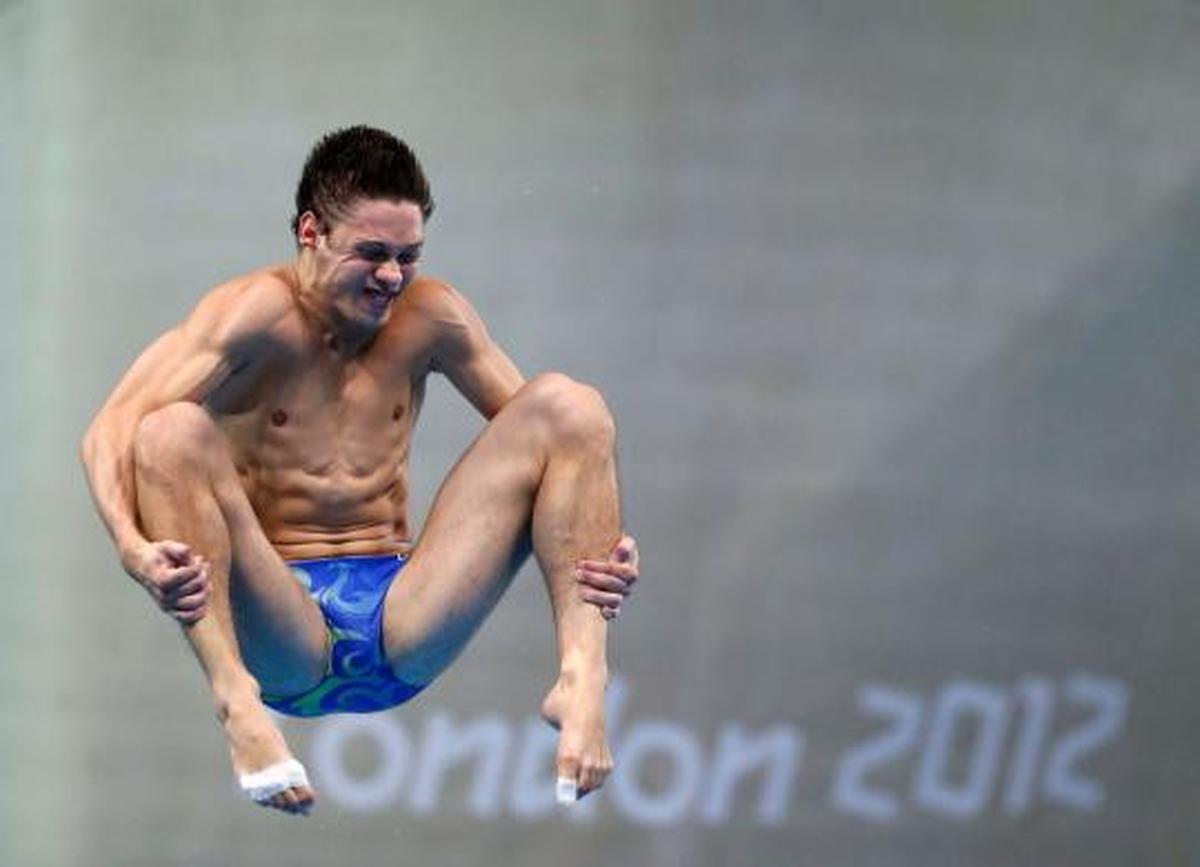 Ekspresi wajah atlet loncat indah Olimpiade 2012