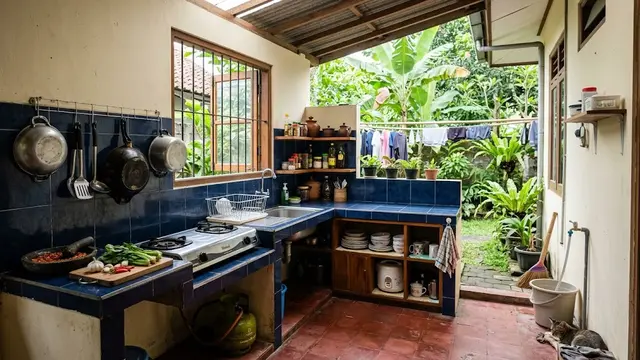 Rumah 6x8 dengan Dapur Belakang