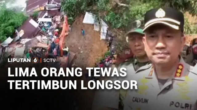Lima Orang Tewas Tertimbun Longsor