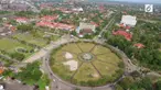 Kota Palangkaraya yang akan menjadi Ibukota Indonesia di masa depan dari tampak atas.