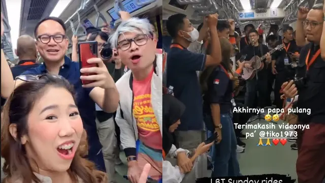 Baim tampil di LRT. (Instagram/ kikysaputrii/ baimguitar)