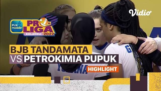 Highlights laga grand final Proliga 2022 kategori putri antara Bandung BJB Tandamata melawan Gresik Petrokimia Pupuk Indonesia, Sabtu (26/3/2022) sore hari WIB.