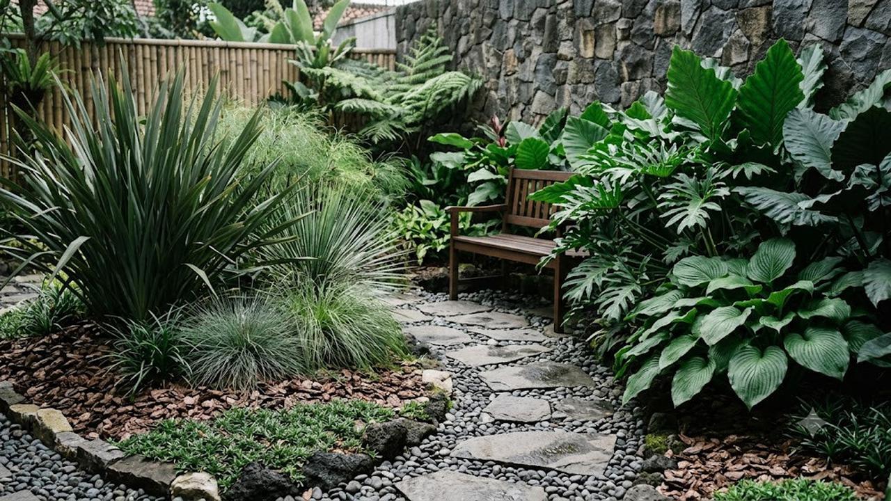 Inspirasi Taman Bertekstur tanpa Banyak Warna (AI Generated)