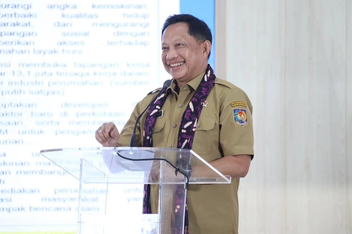 Mendagri saat menghadiri acara Peluncuran Program BSPS secara Nasional Tahun Anggaran 2026
