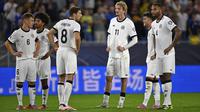 Timnas Jerman tertunduk lesu setelah dikalahkan Timnas Slovenia di Kualifikasi Piala Dunia 2026 Zona Eropa (AP Photo/Denes Erdos)