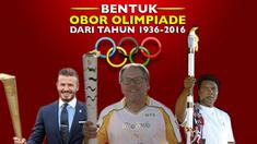 Video Obor Olimpiade dari tahun 1936 hingga 2016, salah satunya obor olimpiade Rio 2016 di Brasil.
