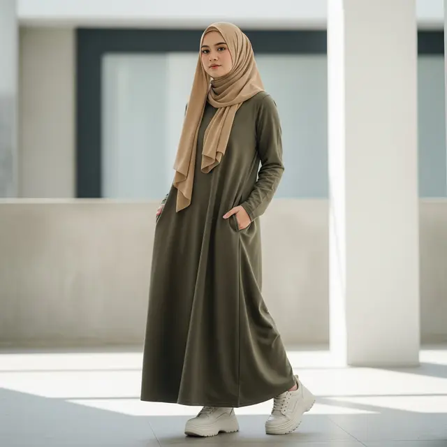 9 Model Gamis Simple Kekinian untuk Cewek Tomboy, Nyaman dan Modis