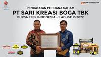 Pencatatan perdana saham PT Sari Kreasi Boga Tbk (RAFI), Jumat (5/8/2022) (Foto: BEI)