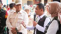 Menteri Pertahanan (Menhan) Republik Indonesia, Prabowo Subianto mengunjungi lokasi pengungsian bencana Erupsi Semeru, di SDN 04 Desa Supiturang Kecamatan Pronojiwo  (Istimewa)