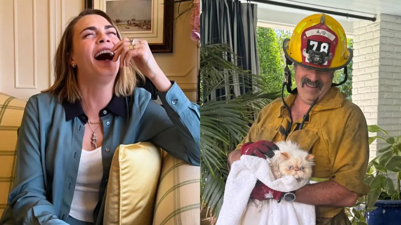 Rumah Cara Delevingne di Los Angeles kebakaran, tapi ia masih bersyukur karena dua kucingnya selamat