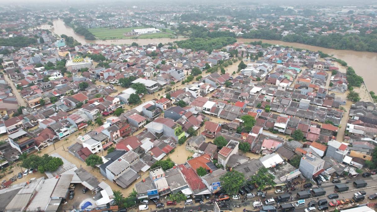 Pantuan udara kondisi banjir di Kota Bekasi