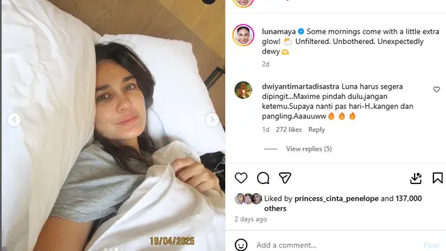 Luna Maya Unggah Foto Tanpa Make Up