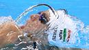 Perenang Hungaria, Katinka Hosszu, saat beraksi di final 100m gaya punggung putri Olimpiade Rio 2016 di Olympic Aquatics Stadium, Rio de Janeiro, Brasil, (8/8/2016). (Reuters/Marcos Brindicci)