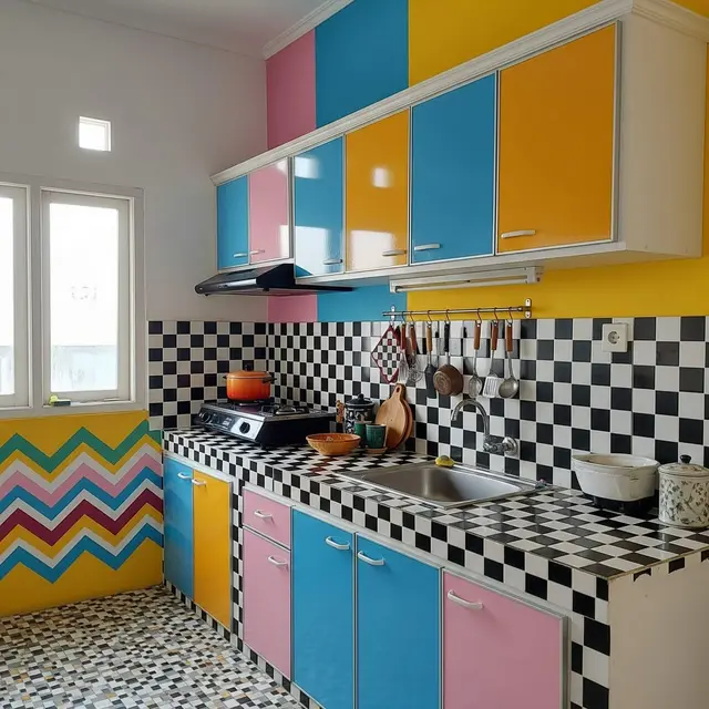 Dapur Rumah Kecil Tema Retro 80an dengan Budget 8 Juta