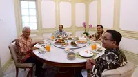 Presiden Joko Widodo atau Jokowi makan siang bersama dengan bakal capres Anies Baswedan, Ganjar Pranowo, dan Prabowo Subianto di Istana, Senin (30/10/2023). (Foto: Biro Pers Sekretariat Presiden)