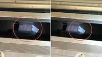 iPhone X milik pria bernama Lee yang baru dibeli malah jatuh ke rel kereta MRT Singapura (Sumber: Mothership.sg)