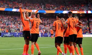 Selebrasi Belanda saat menekuk Tunisia 3-1 di Piala Dunia 2026 (AFP)