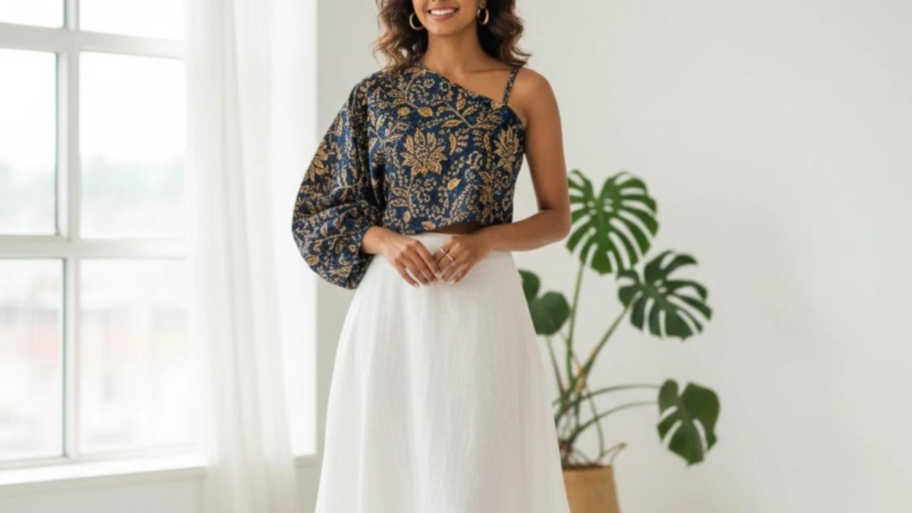 7 Model Atasan Batik Crop Cut dengan Rok High Waist, Gaya Kekinian yang Elegan