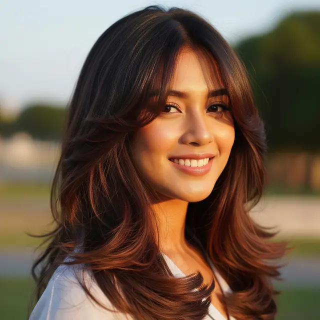 Model Rambut Wanita Cacah Panjang