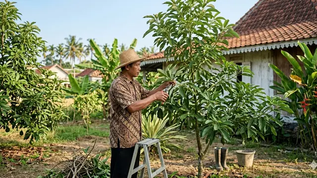 Cara Pemangkasan Alpukat agar Cepat Berbuah (Foto: Gemini AI)