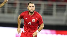 Pemain Timnas Indonesia, Jordi Amat melakukan selebrasi setelah mencetak gol ke gawang Chinese Taipei saat laga FIFA Matchday di Stadion Gelora Bung Tomo (GBT), Surabaya, Jumat (05/09/2025). (Bola.com/Abdul Aziz)